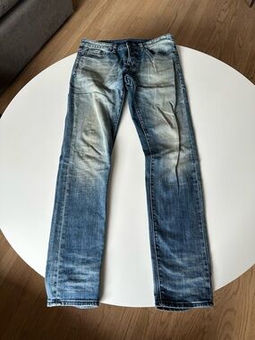 Men's Straight Leg Faded Blue Jeans